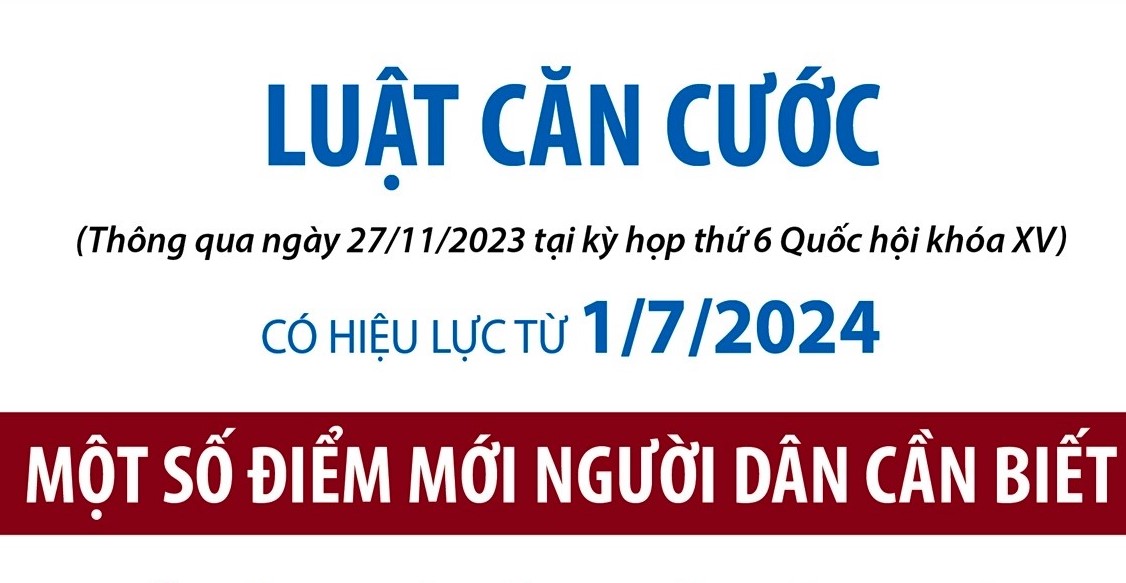MỘT SỐ ĐIỂM MỚI CỦA LUẬT CĂN CƯỚC CÓ HIỆU LỰC TỪ NGÀY 01/7/2024